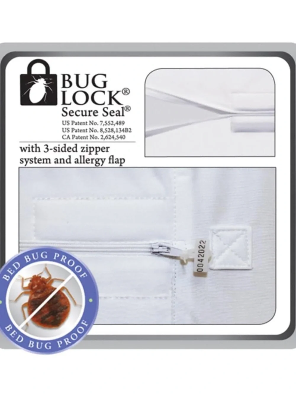 Protect-A-Bed BugLock Plus Mattress Encasement - White